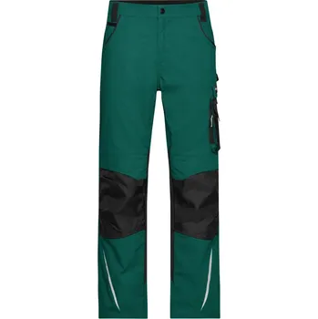 montérky James & Nicholson Kalhoty JN 832 (25-28) Strong do pasu COT02832S830l2-dark green/ 27 Zelená tmavá/černá