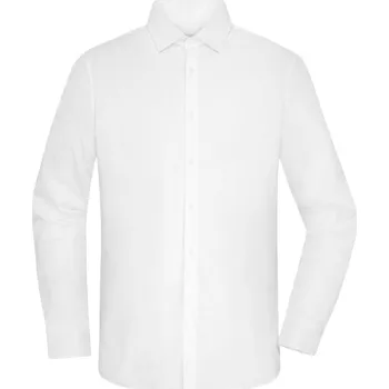 Pánská košile James & Nicholson Košile JN 1374 ze smíšeného popelínu, dlouhý rukáv, pánská COT02137400103-white L Bílá