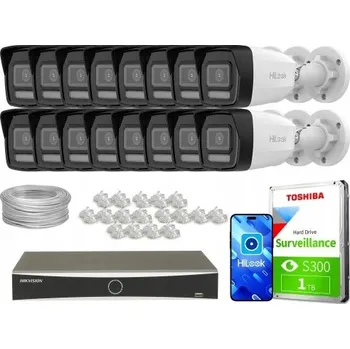 IP kamera Sada pro monitoring 16x IPCAM-B2-30DL Full HD PoE s detekcí pohybu 2.0 Hilook Hikvision