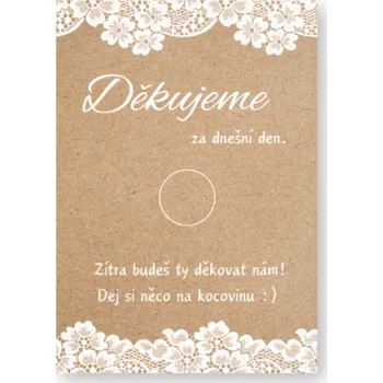 Party nádobí Personal Děkovná kartička 8ks - Krajka