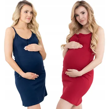 Dámské noční prádlo SADA 2 TĚHOTENSKÝCH NOČNÍCH NOČNÍ NA KOJENÍ S.4XL