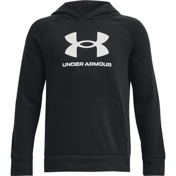Chlapecká mikina Dětská mikina přes hlavu Under Armour B RIVAL FLEECE BIG LOGO HOODIE černá 1379791-001 - YXS | UK 12 | US 13