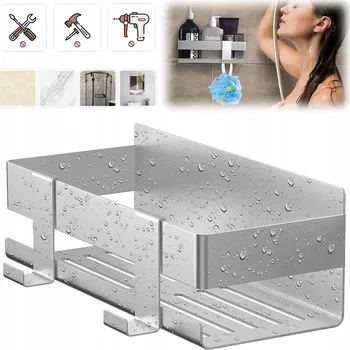 Sprchový držák POLIČKA DO SPRCHY Z NEREZOVÉ OCELI, SPRCHOVÝ KOŠÍK BEZ VRTÁNÍ