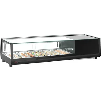Vinotéka G.Gastro Chladicí vitrína na sushi - 5x 1/3 GN - černá