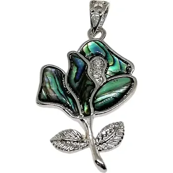 Přívěsek Přívěsek růže - NOVINKA s muší Paua