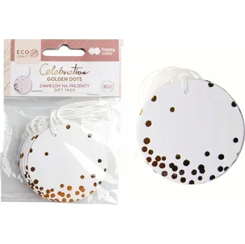 Obraz Závěsky na dárky Zlaté tečky 10 Ks