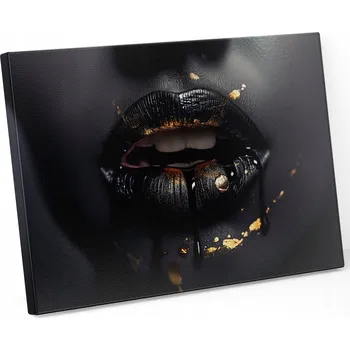 Obraz Obraz na plátně DO OBÝVÁKU 100x70 VZORY ŽENA ZLATO RTY GLAMOUR