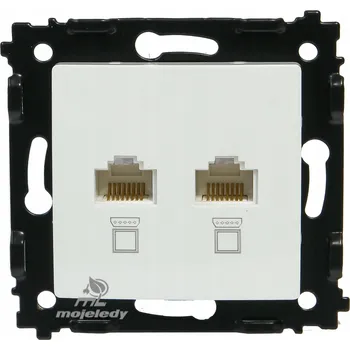 Elektrická zásuvka LcTec ARGO 9036 Dvojitá zásuvka 2x RJ45 bílá UTP cat. 5e