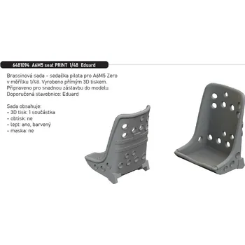 Plastikový model Eduard 1/48 A6M5 seat PRINT (EDUARD)