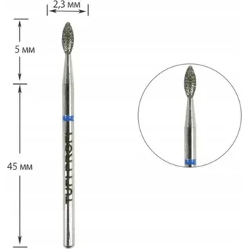 Fréza na nehty TUFI profi modrý diamantový na kůžičku, tvar "pączek" 2,3 mm