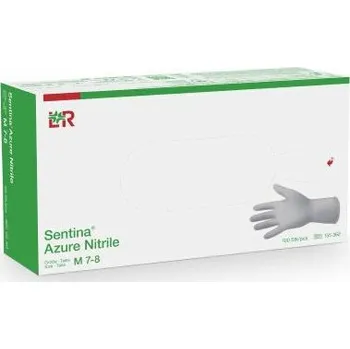 Vyšetřovací rukavice Lohmann&Raucher Vyšetřovací nitrilové rukavice Sentina Azure – bez latexu Velikost: S (6-7)
