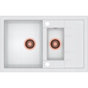 Granitový dřez Dřez jednopůlkový Quadron Morgan 156 granitový bílý