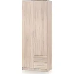 Šatní skříň LIMA S-2, dub sonoma - SLEVA 3% s kodem radost25