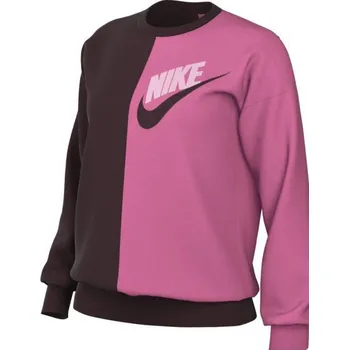 Dámská mikina Dámská mikina přes hlavu Nike NSW FT FLC OOS CREW DNC W růžová DV0328-652 - L | UK 11 | US 12