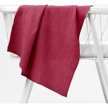 látková plena Mušelínová plena/dečka Nature MSN-042 Malinově červená 70x70 cm