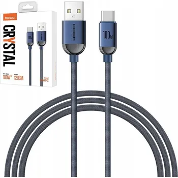 Datový kabel Kabel Recci USB - USB typ C 1,2 m modrý