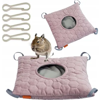 HAMAK s norkou TUNEL DOMEK pro hlodavce morče Osmák Degu 30×30 cm RŮŽOVÝ