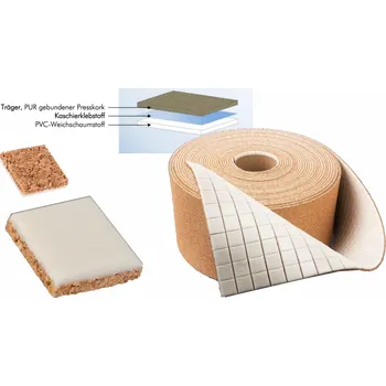 podložka VITOKORK SOFT - korkové proložky 16,2 x 17,5 mm (tl. korku 3mm / tl. pěny 2mm / 10000 ks v roli / 1role)