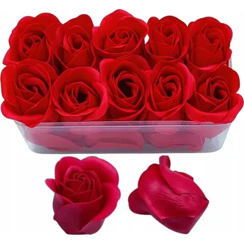 umělá květina Červené mýdlové růže Dárek Květiny v krabičce Flower Box Hlavička Umělé, balení 18 kusů