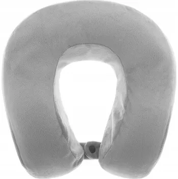 Polštář POLŠTÁŘ NA KRK MEMORY FOAM TURISTICKÝ ROHLÍK ŠEDÝ 28X10 CM