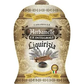 Cukrovinka Bylinné bonbóny HERBAMELLE 75 g - LÉKOŘICOVÉ (Lékořicové bonbony z třtinového cukru)