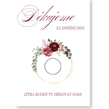 Party nádobí Personal Děkovná kartička 8ks - Bordó
