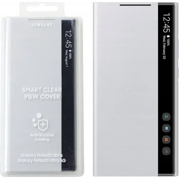 Pouzdro na mobilní telefon Samsung Smart Clear View Cover pro Samsung Galaxy Note 20 Ultra stříbrná
