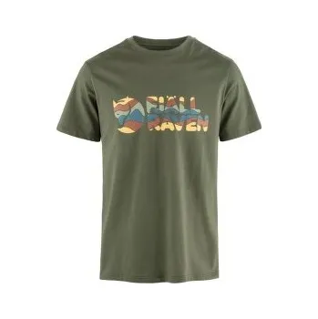 Pánské oblečení Fjällräven Multicolor Logo T-Shirt Men Laurel Green zelená L