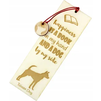 Doplněk ke knize Tchajwanský pes gravírovaná záložka do knihy se psem, jméno psa