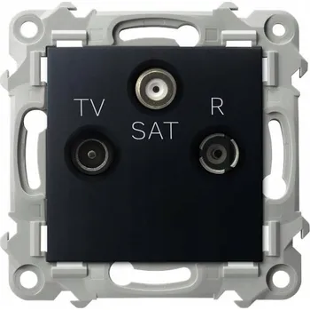 Elektrická zásuvka Anténní zásuvka nástěnná Ospel černá