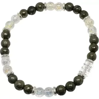 Náramek Pyritový náramek exkluziv s křišťálem