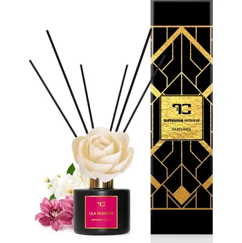 Aroma difuzér LILA FASHION | difuzér s FLOW květinou & tyčinkami | PARFUMIA® | 200 ml Dedra