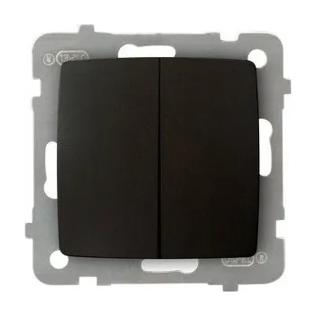 vypínač Dvojitý vypínač pod omítku Ospel, odstíny hnědé ŁP-2S/m/40