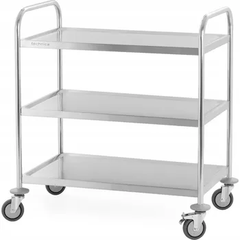 Servírovací stolek Servírovací vozík Technica se 3 policemi z nerezové oceli 94x54x86 cm