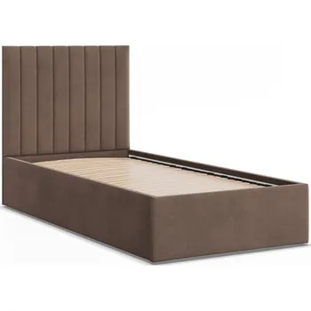 Postel Čalouněná postel POLLA 90x200 cm s roštem Hnědá