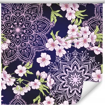 Fototapeta Tapeta do obýváku KVĚTY třešně orientální ornamenty