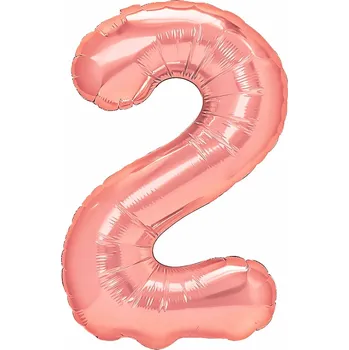 Balónek Fóliový balónek ROSE GOLD ČÍSLICE 2 na hélium, dekorace 100 cm