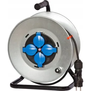 Napájecí kabel PRODLUŽOVACÍ KABEL NA KOVOVÉM BUBNU MIDI fi290 15m 4x230V 3x1,5 F-ELEKTRO