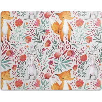 Obraz Podložka pod záchod pro kočky Zajíci a lišky 90x60 cm