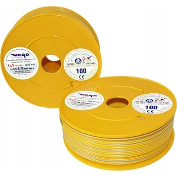 elektrický kabel Kabel LGY/H05V-K 0,75 mm2 100m Žluto-Šedý