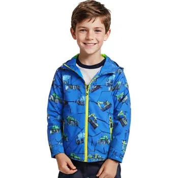 ZATEPLENÁ SOFTSHELLOVÁ BUNDA S TRAKTORY Barva: Modrá, Velikost: 122