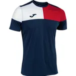 Pánský dres s krátkým rukávem Joma CREW V SS T-SHIRT modrý 103084.336 - M | UK 9 | US 10,5