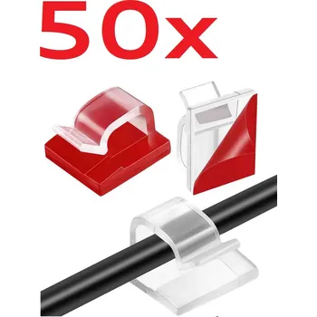 Lepicí páska 50x UCHWYT ORGANIZER KABLI PRZEWODÓW MOCNY 3M SAMOLEPICÍ PÁSKA ČERNÁ