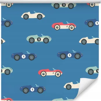 Fototapeta Tapeta PRO KLUKA Závodní auta Modré pozadí