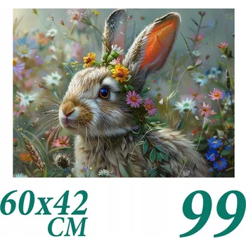 Obraz Velikonoce Puzzle 6 99 dílků ~60x42cm Velikonoce zajíček