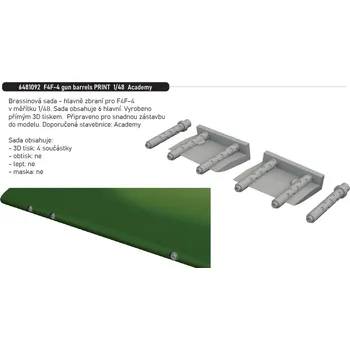 Plastikový model Eduard 1/48 F4F-4 gun barrels PRINT (ACADEMY)