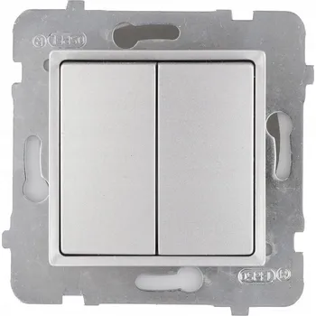 vypínač Polmark ROSA Křížový přepínač dvojitý stříbrná metalíza