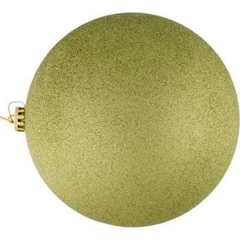 Vánoční dekorace DECOLED Plastová koule, prům. 30 cm, jablkově zelená, glitter