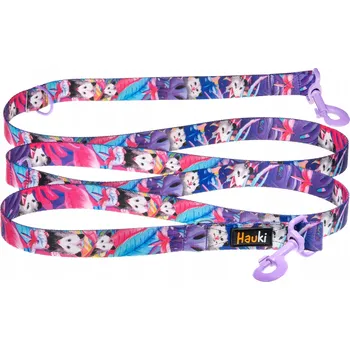 Vodítko pro psa VODÍTKO PŘEPÍNATELNÁ PRO PSA. FIALOVÉ KOVÁNÍ. POLSKÁ VÝROBA. 400 cm / 1,5 cm