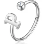 S'Agapõ Stylový ocelový prsten P s krystalem Click SCK187 + 2 měsíce na vrácení zboží